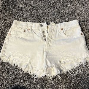 Free People Women’s Jean Shorts in White